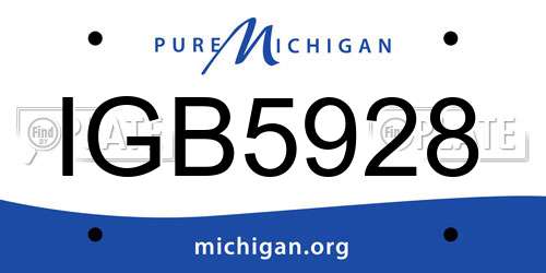 IGB5928 Michigan License Plate