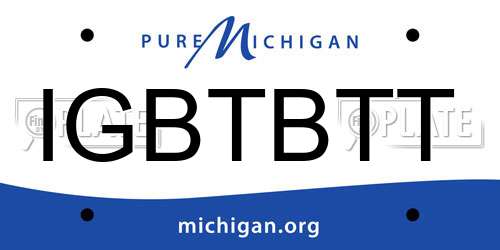 IGBTBTT Michigan License Plate