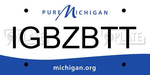 IGBZBTT Michigan License Plate