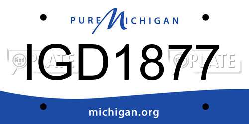 IGD1877 Michigan License Plate