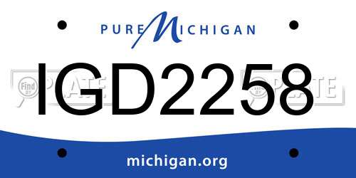IGD2258 Michigan License Plate