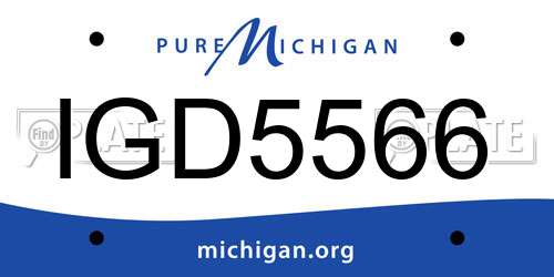 IGD5566 Michigan License Plate