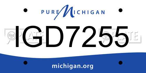 IGD7255 Michigan License Plate