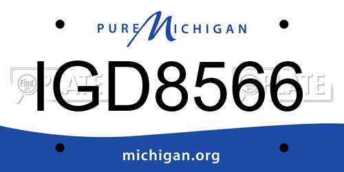 IGD8566 Michigan License Plate