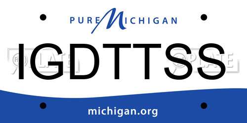 IGDTTSS Michigan License Plate