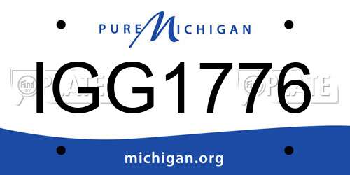 IGG1776 Michigan License Plate