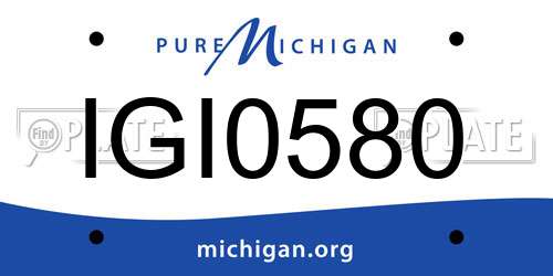 IGI0580 Michigan License Plate