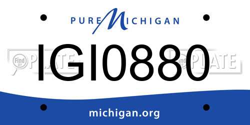 IGI0880 Michigan License Plate