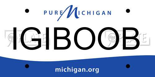 IGIBOOB Michigan License Plate