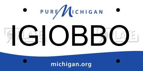 IGIOBBO Michigan License Plate
