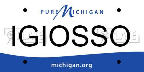 IGIOSSO Michigan License Plate