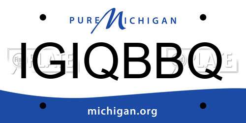 IGIQBBQ Michigan License Plate