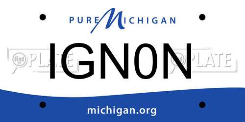 IGN0N Michigan License Plate