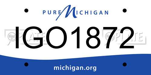 IGO1872 Michigan License Plate