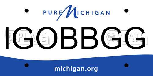 IGOBBGG Michigan License Plate