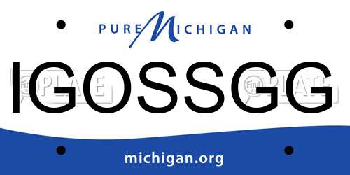 IGOSSGG Michigan License Plate