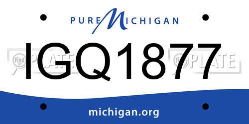 IGQ1877 Michigan License Plate