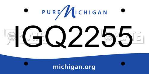IGQ2255 Michigan License Plate