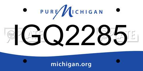 IGQ2285 Michigan License Plate