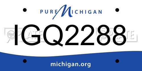 IGQ2288 Michigan License Plate