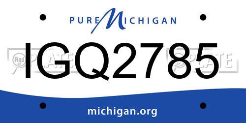 IGQ2785 Michigan License Plate