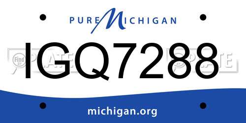 IGQ7288 Michigan License Plate