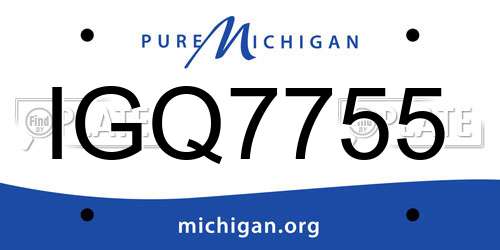 IGQ7755 Michigan License Plate