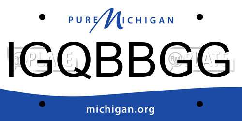 IGQBBGG Michigan License Plate