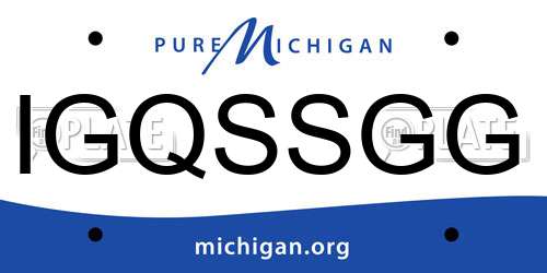 IGQSSGG Michigan License Plate