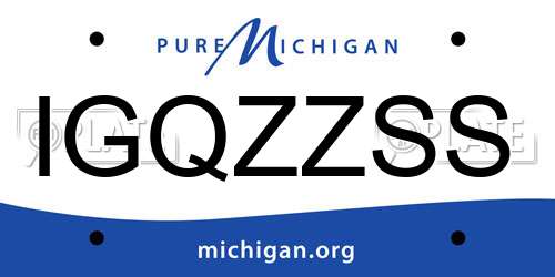 IGQZZSS Michigan License Plate