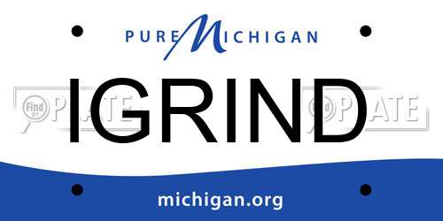 IGRIND Michigan License Plate
