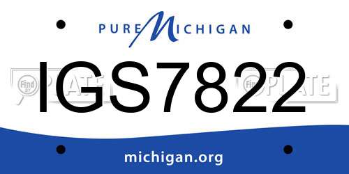 IGS7822 Michigan License Plate