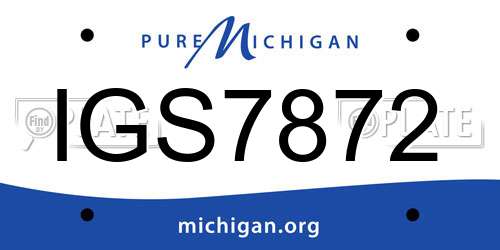 IGS7872 Michigan License Plate