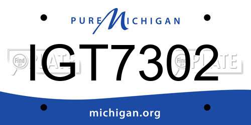 IGT7302 Michigan License Plate