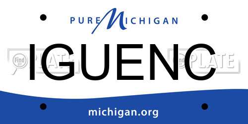 IGUENC Michigan License Plate