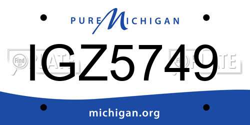 IGZ5749 Michigan License Plate
