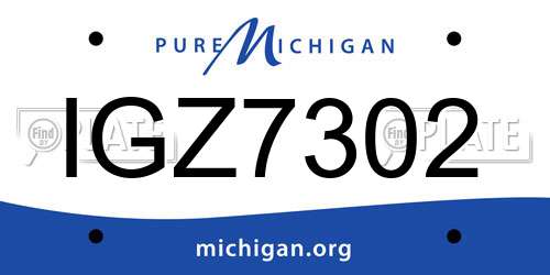 IGZ7302 Michigan License Plate