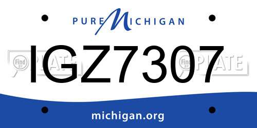IGZ7307 Michigan License Plate
