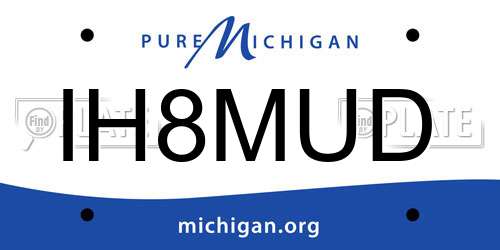 IH8MUD license plate in MI state