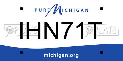 IHN71T Michigan License Plate