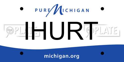 IHURT Michigan License Plate