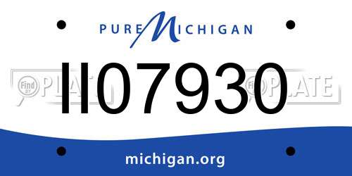 II07930 Michigan License Plate