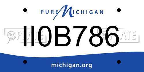 II0B786 Michigan License Plate