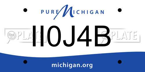 II0J4B Michigan License Plate