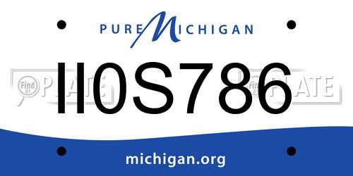 II0S786 Michigan License Plate