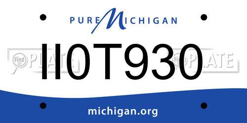 II0T930 Michigan License Plate