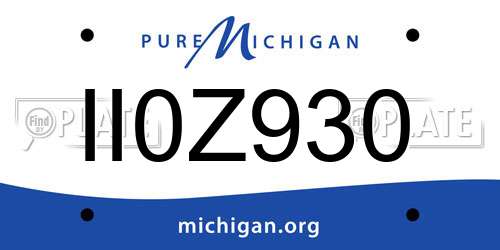 II0Z930 Michigan License Plate