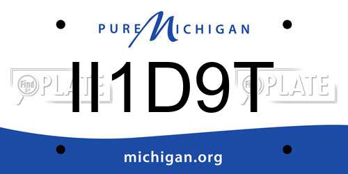 II1D9T Michigan License Plate