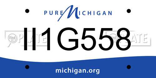 II1G558 Michigan License Plate