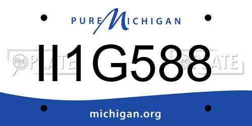II1G588 Michigan License Plate